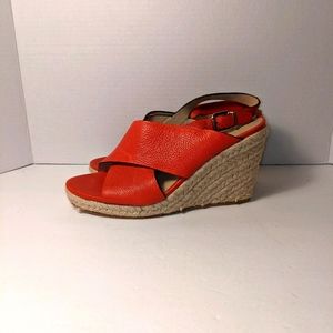 NWT Via Spiga Open Toe Slingback Platform Wedge